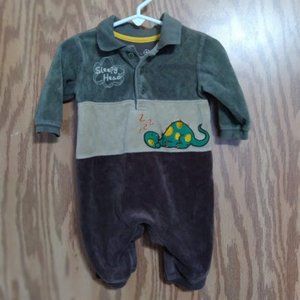 Okie Dokie Infant Boys' Velour One-Piece Long-Sleeved Bodysuit